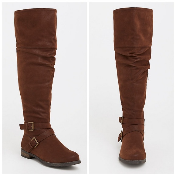 torrid Shoes - Torrid Brown Slouchy EXT WC Over The Knee Boots 9W torrid Shoes - Torrid Brown Slouchy EXT WC Over The Knee Boots 9W
